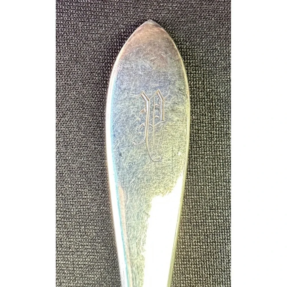 Sterling Silver Small Ladle Spoon Monogram NO Pattern /Maker .8ounces ~23g Toddy